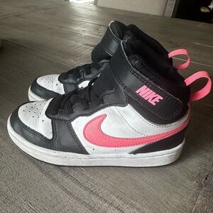 Nike Kids Black and Pink High-Top Sneakers